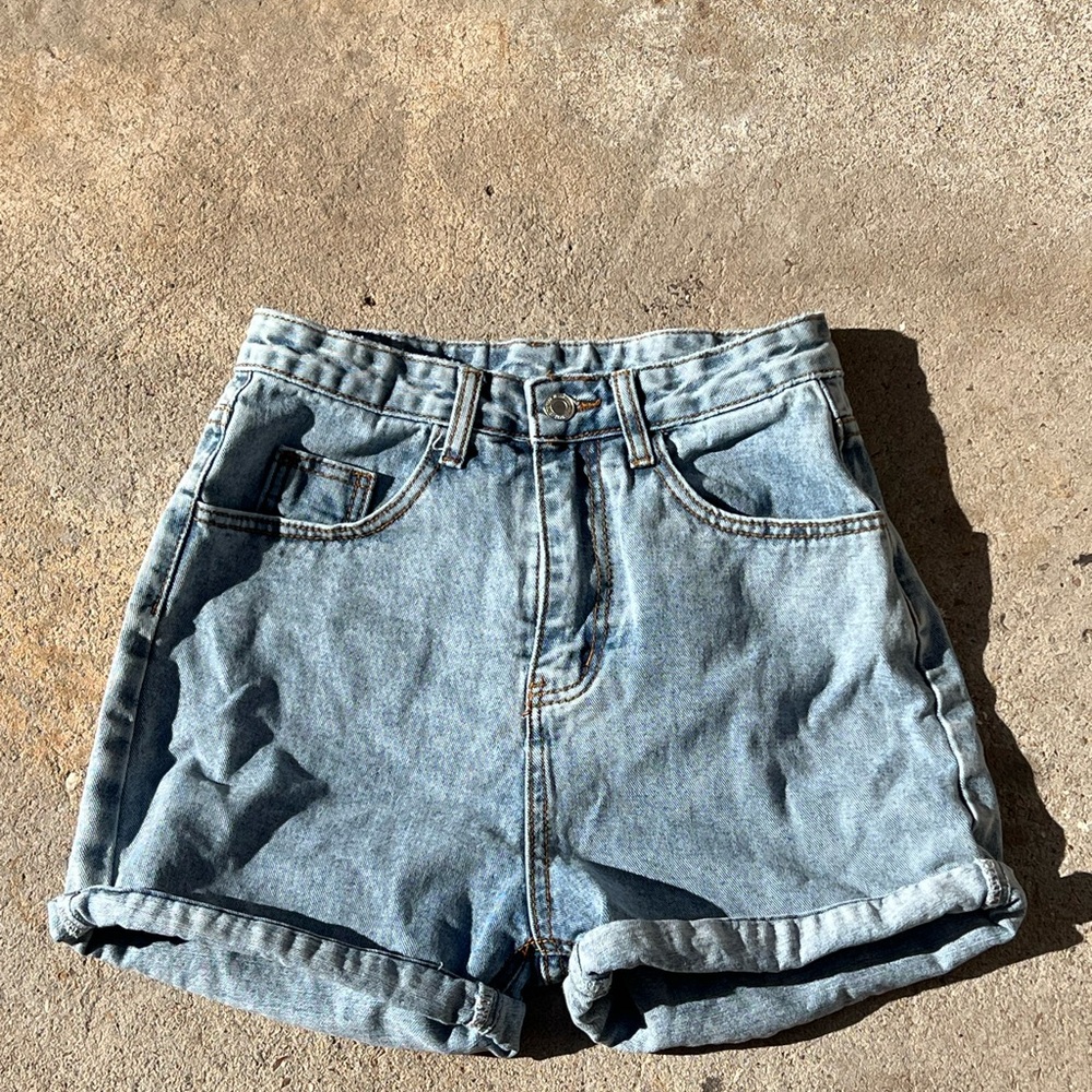 SHEIN Blue High Waist Denim Shorts